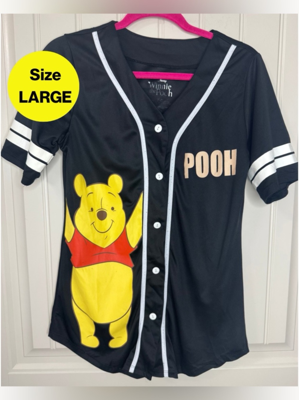 DISNEY 🌟 Winnie the Pooh Baseball Jersey Black (Women’s Large)